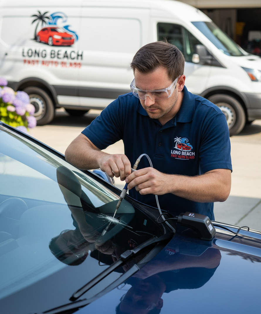 Mobile auto glass technician Long Beach CA
