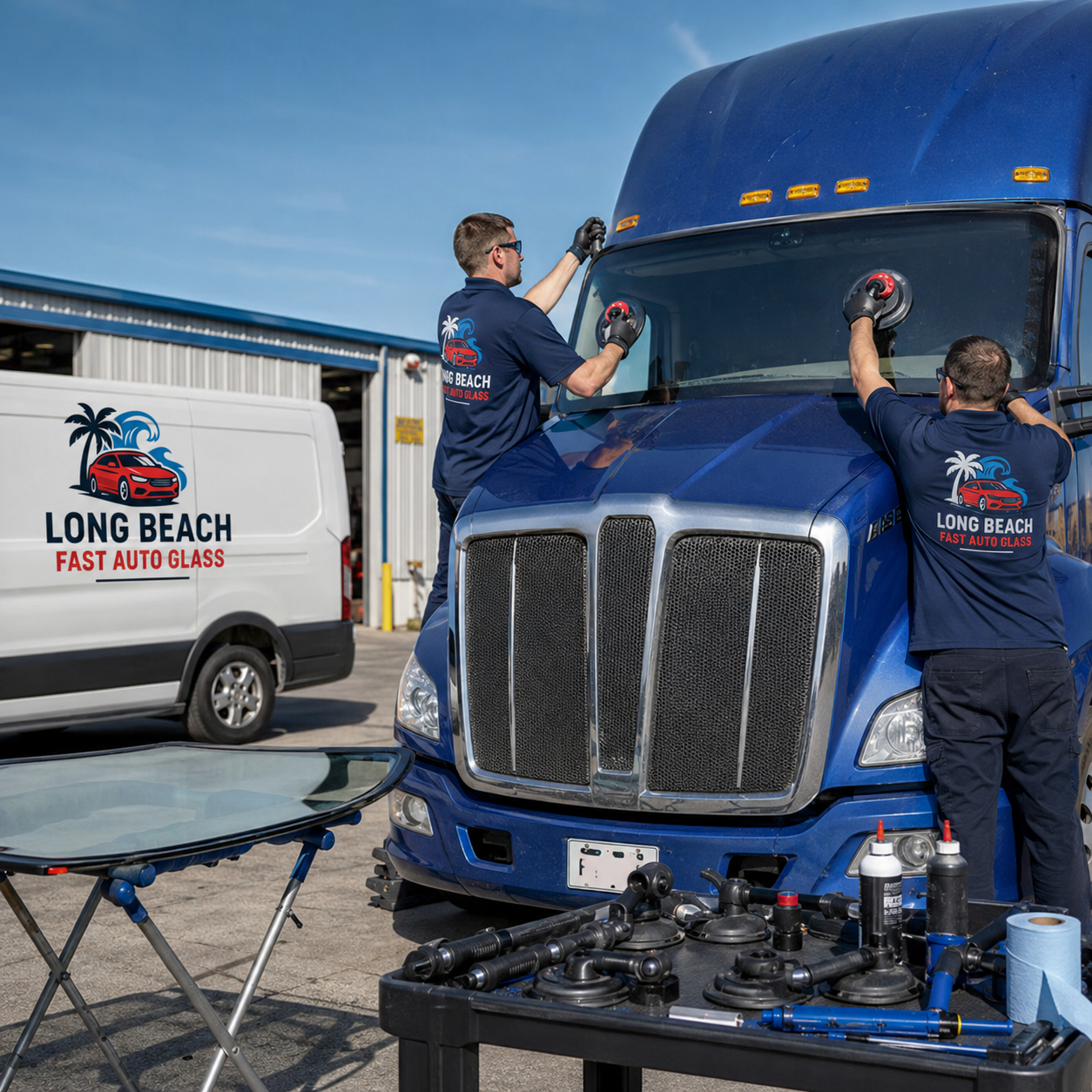 Semi Truck Windshield Repair and Replacement Long Beach CA